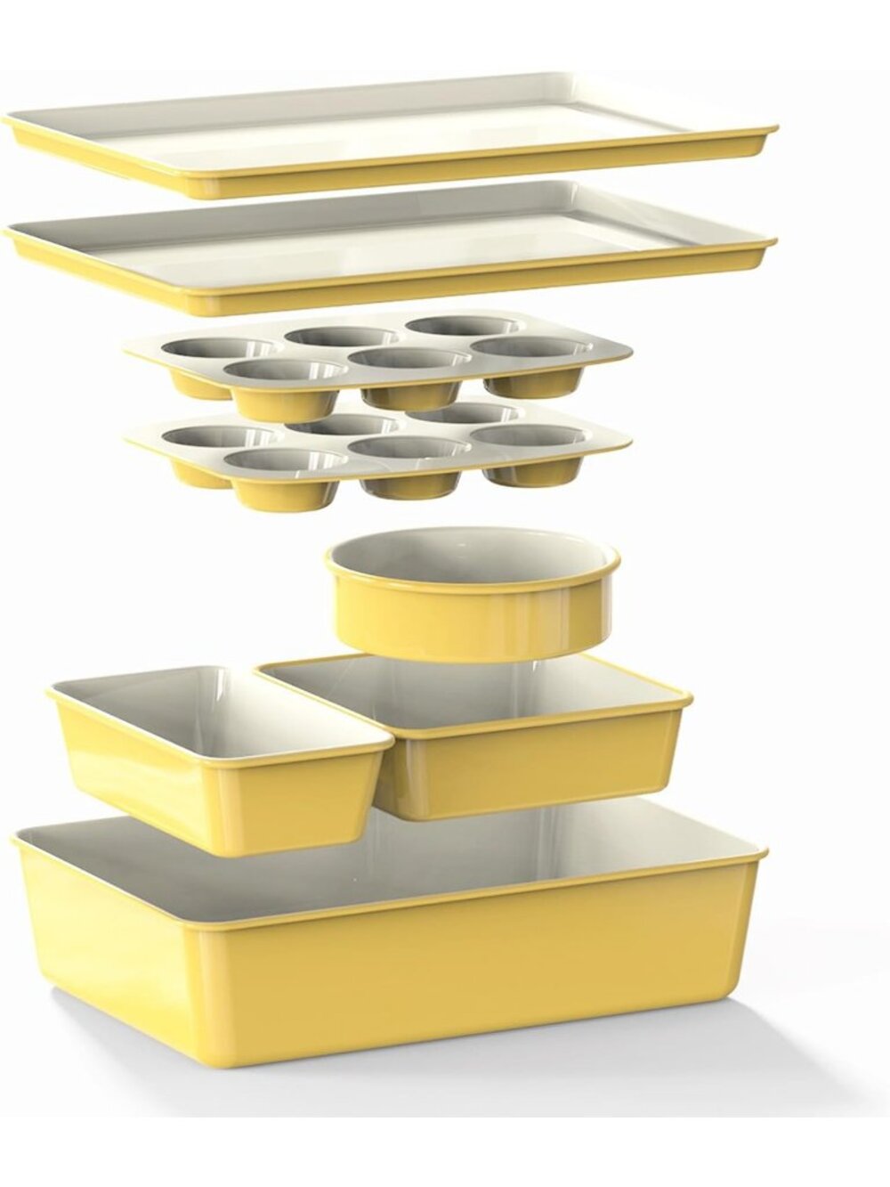 8-Piece Limoncello Ceramic-Coated Nonstick Baking Pan Set with Baking Sheets